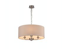 DK0076  Banyan 50cm 3 Light Pendant Satin Nickel, Nude Beige/Moonlight